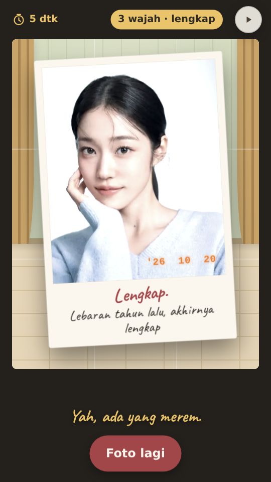 Tampilan template Foto Keluarga Timer