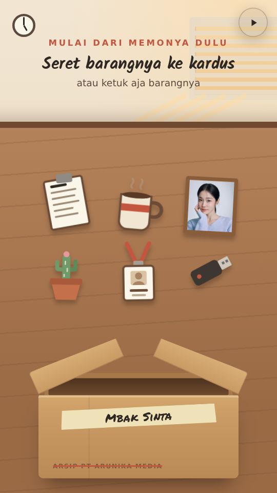 Tampilan template Kardus Kenangan