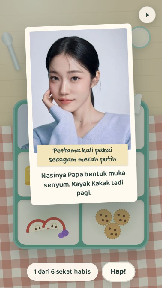 Tampilan template Kotak Bekal Pertama