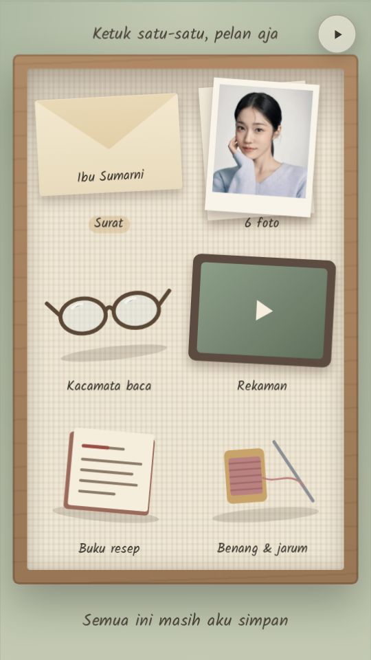 Tampilan template Laci Kenangan